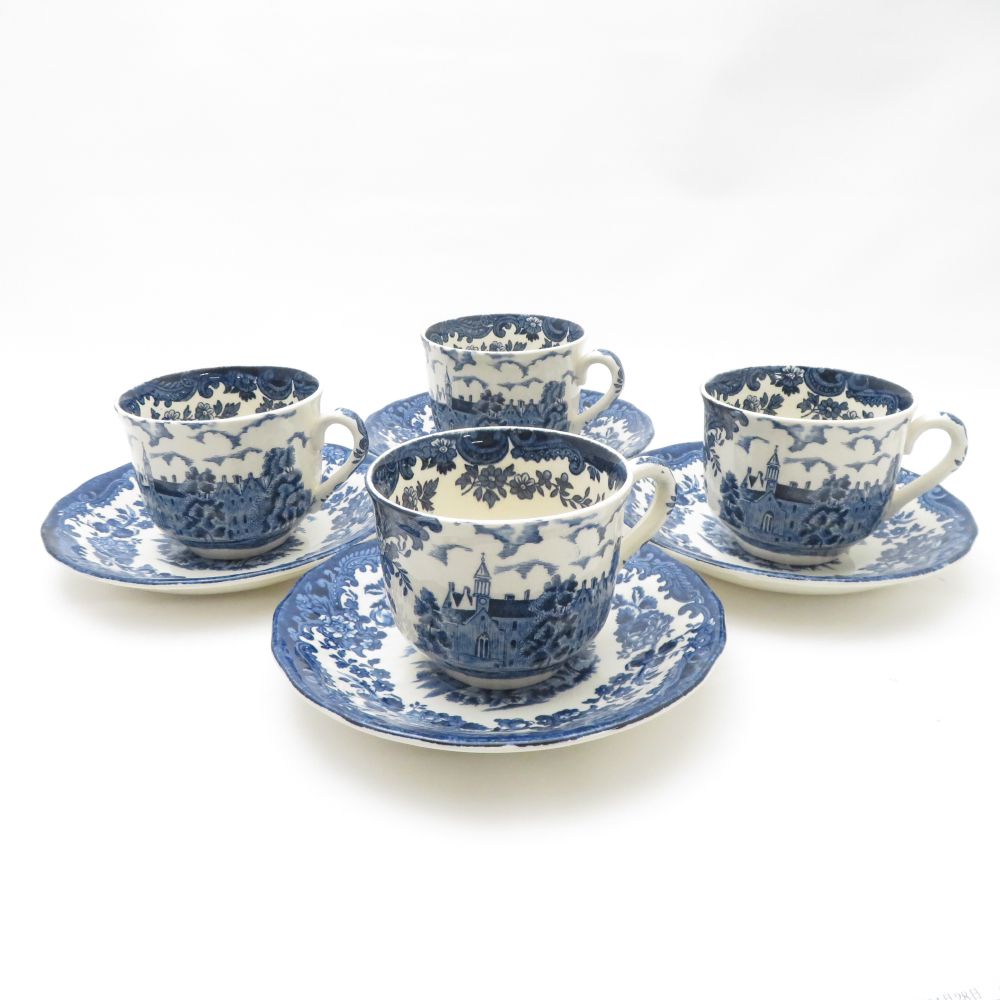 美品 ROYAL WORCESTER ロイヤルウースター AVON SCENES カップ＆ソーサー 4客 セット SM4080Q1 【中古】