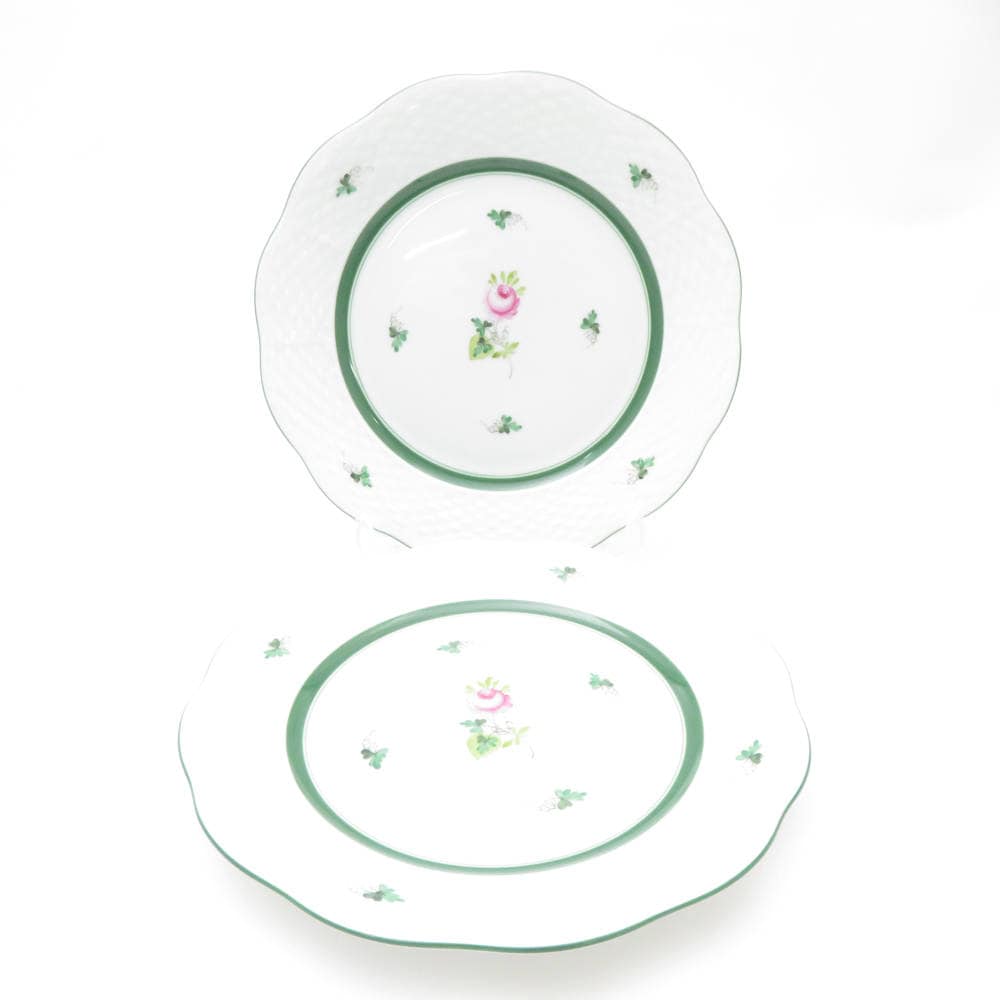 美品 Herend ヘレンド ウィーンの薔薇 517 VRH 中皿 2枚 19cmプレート ペア デザート ケーキ SY12587H1 【中古】