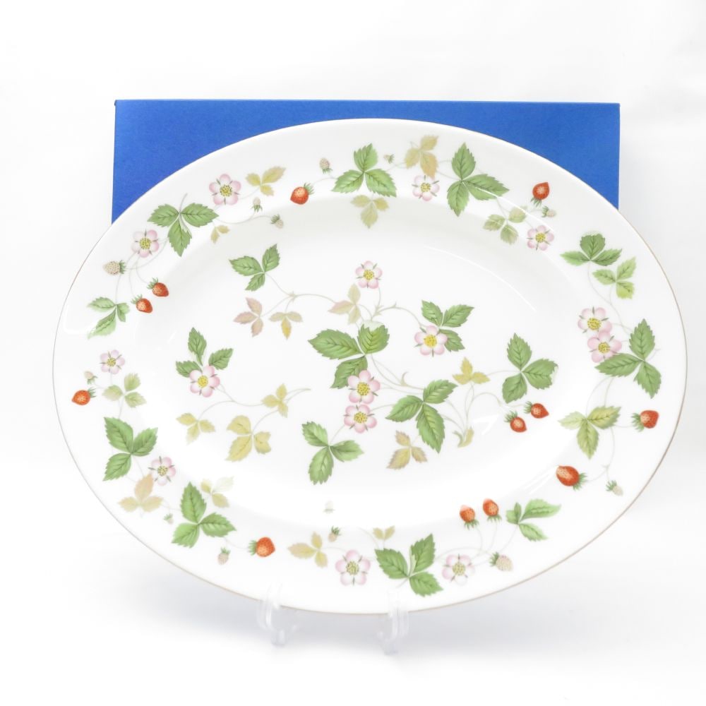 未使用 WEDGWOOD ウェッジウッド ワイルドストロベリー オーバルプレート 1枚 35cm 大皿 プラター SC7890B1 【中古】