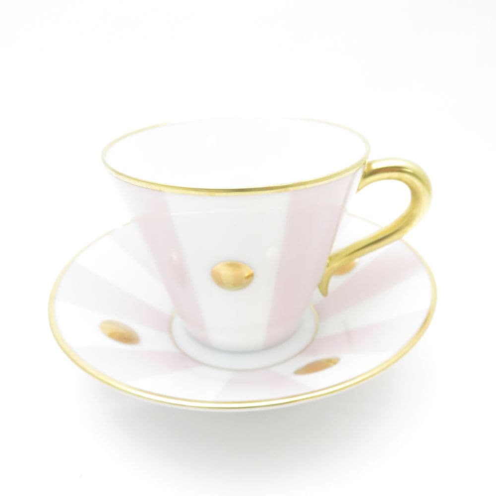 美品 BERNARDAUD LIMOGES ベルナルドリモージュ イタック カップ＆ソーサー 1客 ピンク ゴールド ホワイト ティー 珈琲 SU12284L1 【中古】