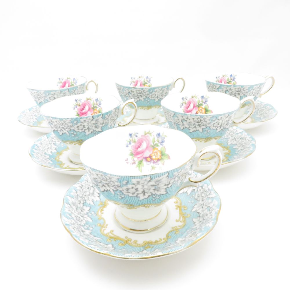 ROYAL ALBERT ロイヤルアルバート エンチャントメント ティーカップ＆ソーサー 6客 セット 紅茶 英国 イギリス SU12152X2 【中古】