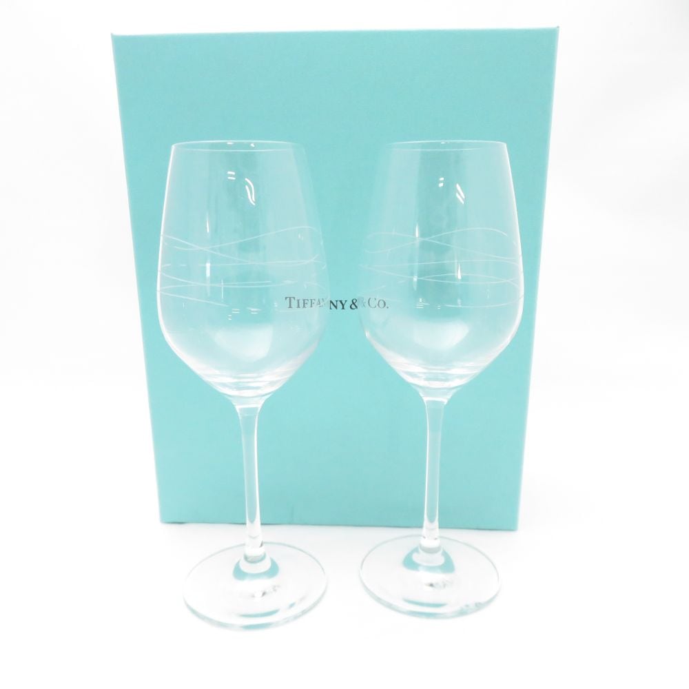 未使用 TIFFANY＆Co. ティファニー カデンツ ワイングラス 2客 ペア H20cm SO3271X1 【中古】