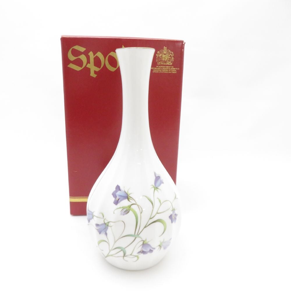 美品 SPODE スポード カンパニュラ 花瓶 1点 フラワーベース 一輪挿し 英国 インテリア SU12329R1 【中古】