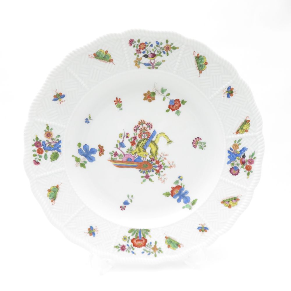 MEISSEN マイセン 竹虎 中皿 22cmプレート 柿右衛門 シノワズリ レア 希 SY12649L2 【中古】