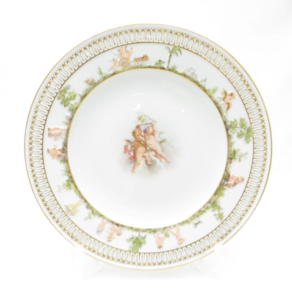 美品 MEISSEN マイセン 天使 カポディモンテ 中皿 23cmプレート レア 希少 SY12655L2 【中古】