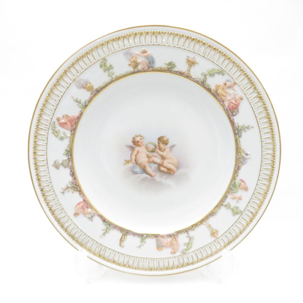 美品 MEISSEN マイセン 天使 カポディモンテ 中皿 23cmプレート レア 希少 SY12656L2 【中古】