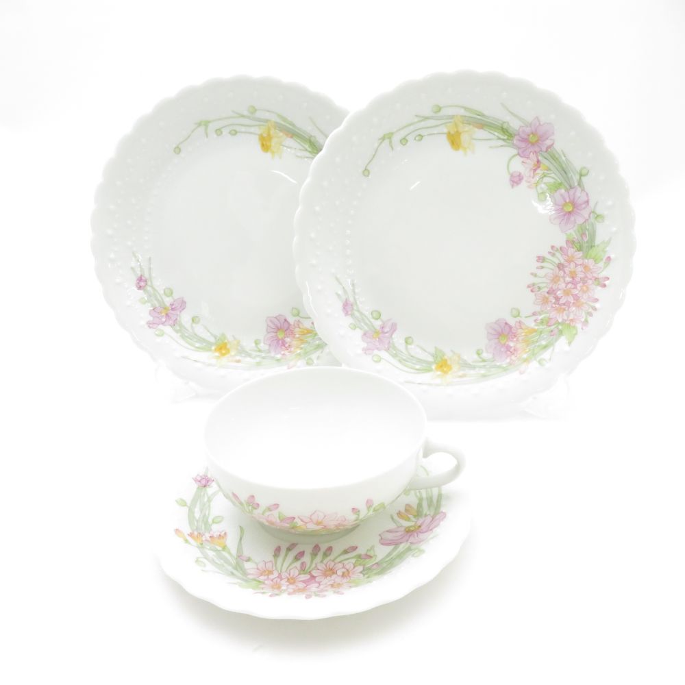 GeorgerBoyer ジョルジュボワイエ ティーカップ＆ソーサー 中皿 3点 セット 18cmプレート SY12754B4 【中古】