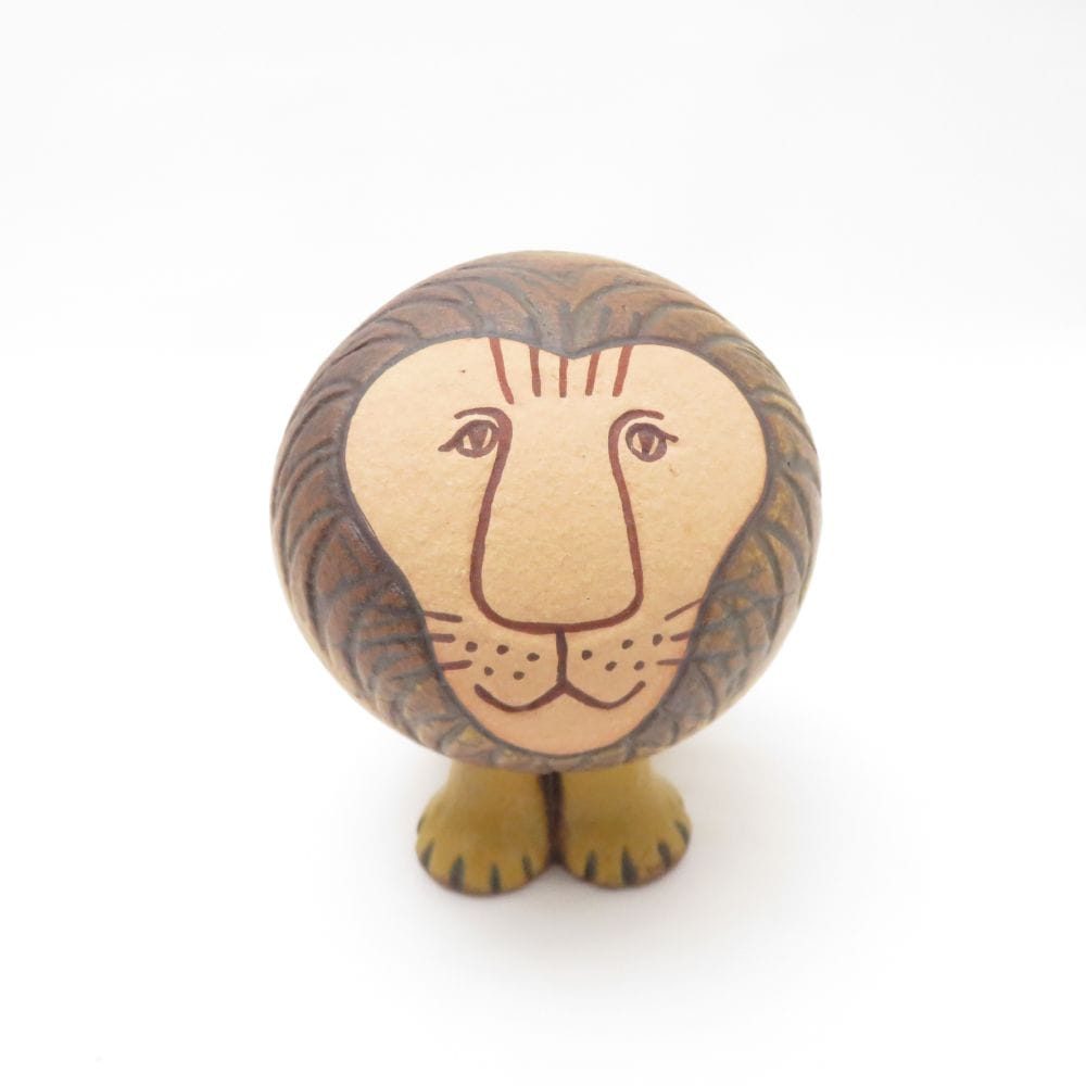 美品 Lisa Larson リサラーソン Africa Lion アフリカ ライオン セミミディアム オブジェ 陶器 フィギュリン 置物 北欧雑貨 インテリア SU12542B4 【中古】