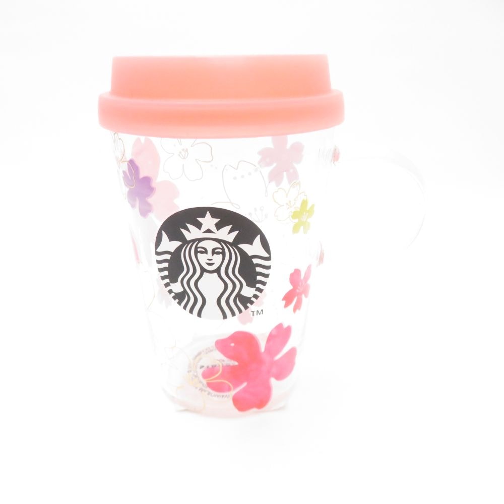 美品 STARBUCKS スターバックス 桜 SAKURA 2024 マグカップ 耐熱ガラス 355ml スタバ コーヒー ガラスボトル SU12577L1 【中古】