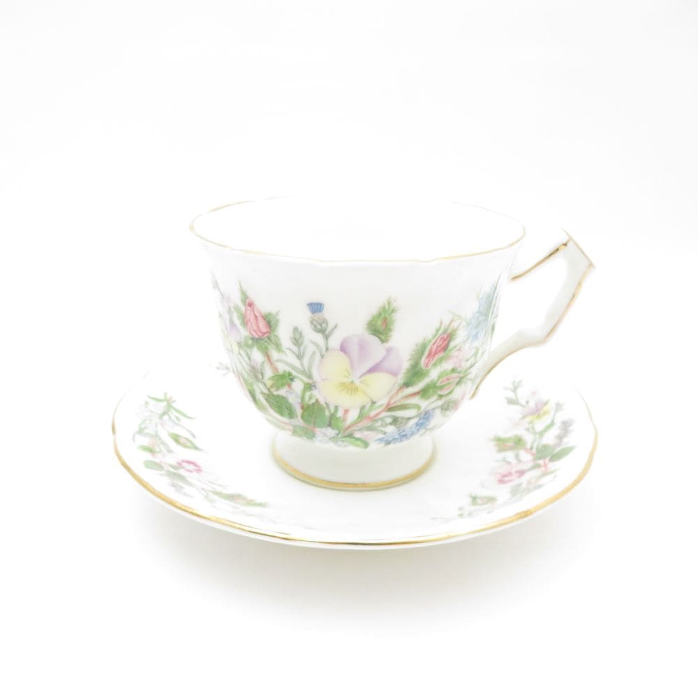 Aynsley エインズレイ ワイルドチューダー カップ＆ソーサー フラワー 花柄 SM4143B4 【中古】