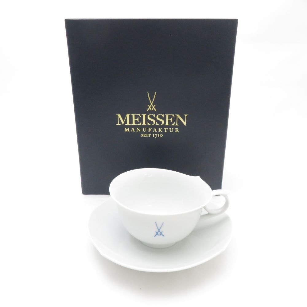 未使用 MEISSEN マイセン 剣マーク ティーカップ＆ソーサー 双剣 SC8004V1 【中古】