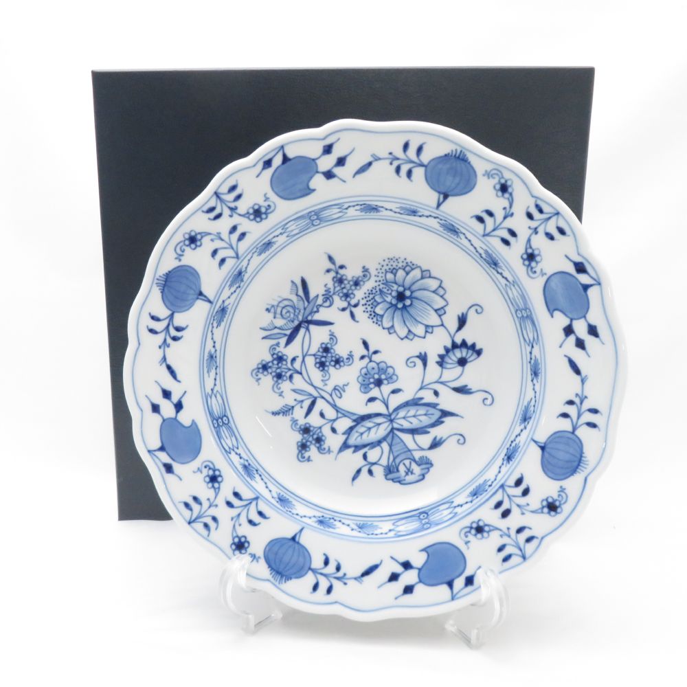 未使用 MEISSEN マイセン ブルーオニオン スーププレート 23cm 中皿 深皿 SC8005V1 【中古】