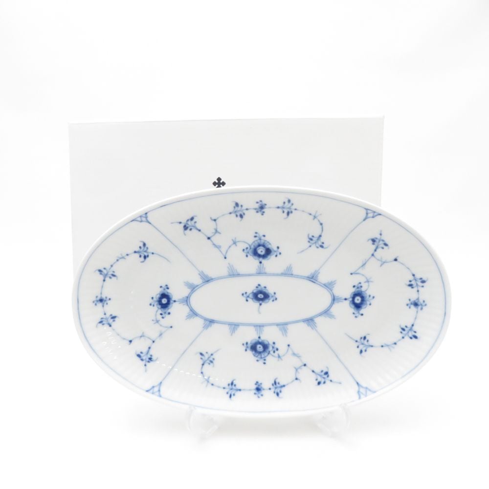 未使用 ROYAL COPENHAGEN ロイヤルコペンハーゲン ブルーフルーテッドプレイン オーバル皿 23cmプレート 楕円形 ディッシュ SC8015V1 【中古】