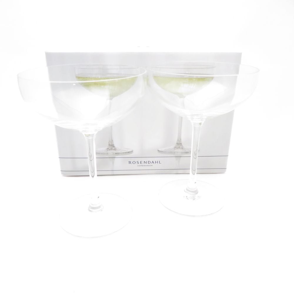 美品 ROSENDAHL ローゼンダール CHAMPAGNE COUPE シャンパンクープ シャンパングラス 2客 ペア H16 SY12769B3 【中古】