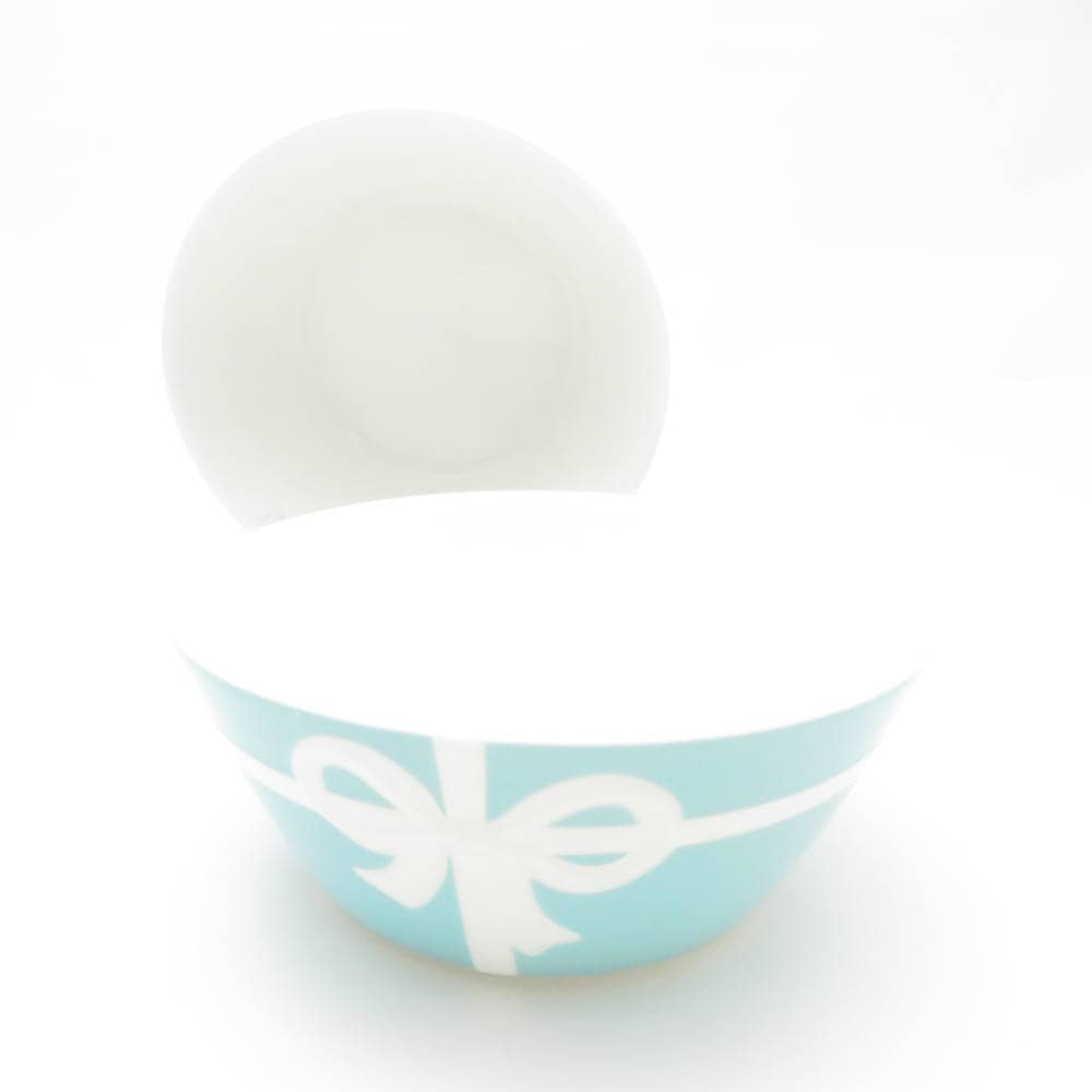 美品 TIFFANY＆Co. ティファニー ブルーボックス ボウル 2枚 ペア リボン 14cm 深皿 ディーププレート SU12598S2 【中古】