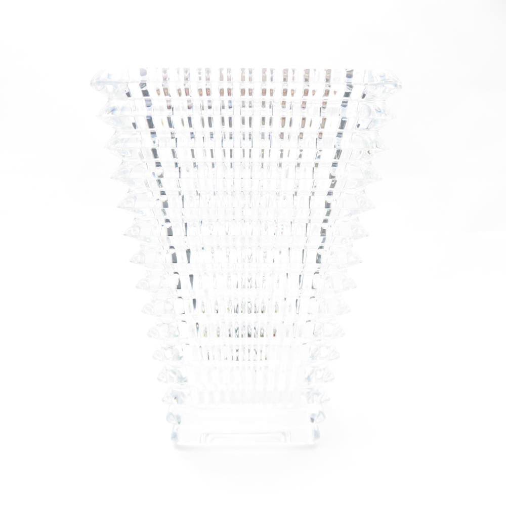 美品 Baccarat バカラ アイ ベース スクウェア S 花瓶 1点 クリスタル H20 フラワー 花びん インテリア オブジェ SY12704B3 【中古】