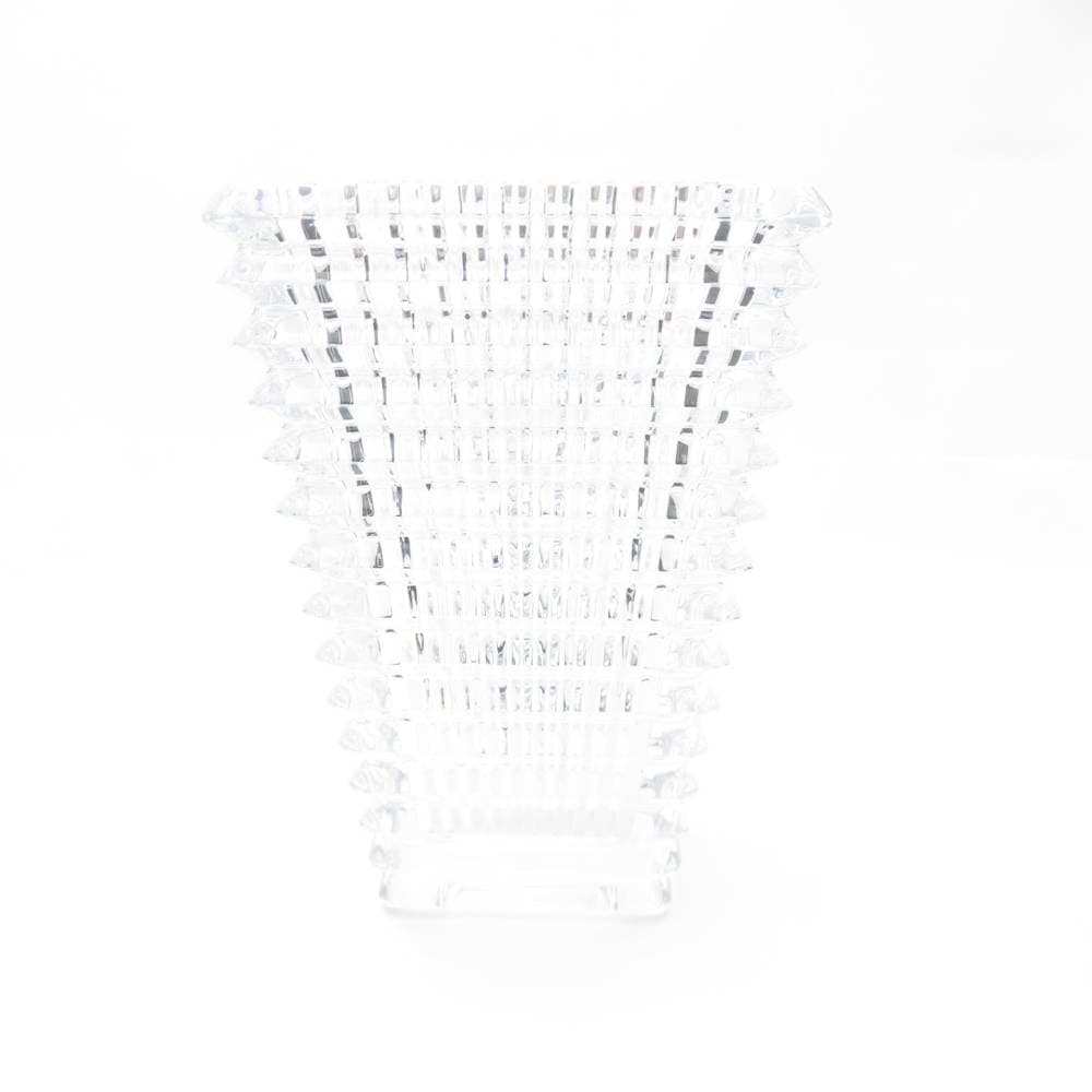 美品 Baccarat バカラ アイ ベース スクウェア S 花瓶 1点 クリスタル H20 フラワー 花びん インテリア オブジェ SY12705B3 【中古】