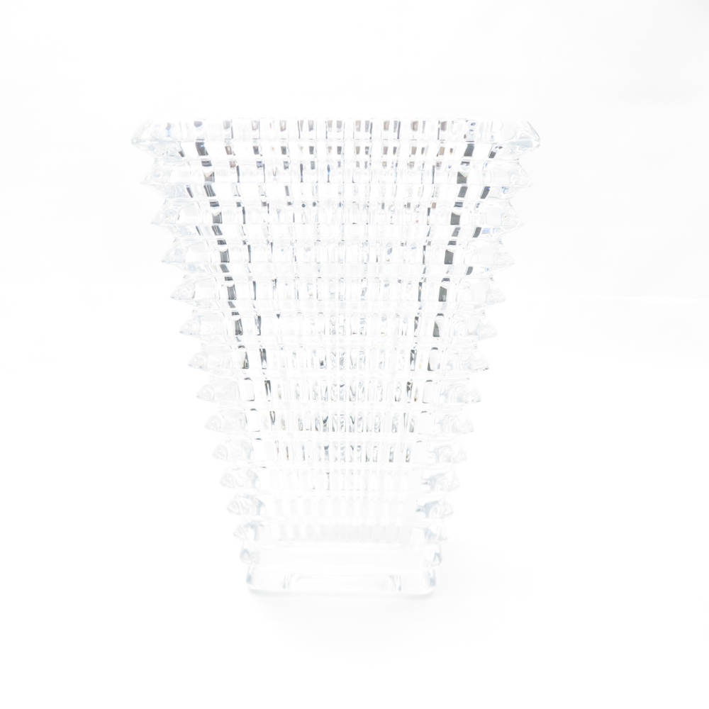 美品 Baccarat バカラ アイ ベース スクウェア S 花瓶 1点 クリスタル H20 フラワー 花びん インテリア オブジェ SY12705B3 【中古】