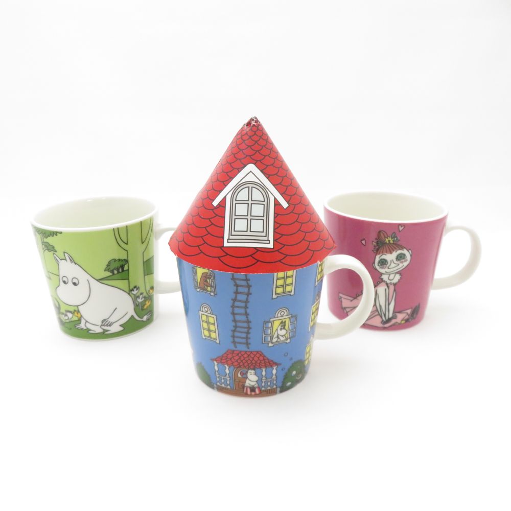 美品 ARABIA アラビア ムーミン ミムラ ムーミンハウス マグカップ 3点 ムーミンマグ 旧ロゴ 北欧 SO3475D2 【中古】