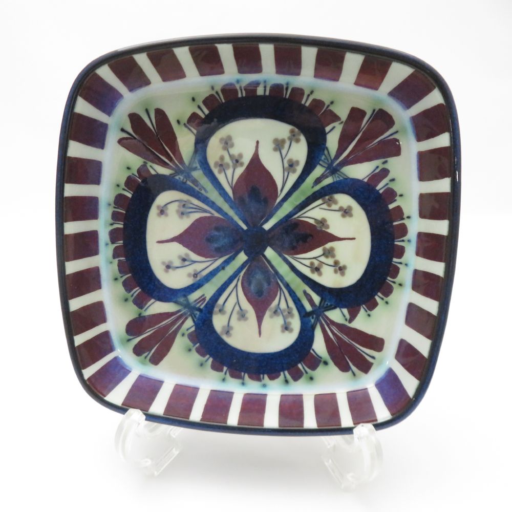 ROYAL COPENHAGEN ロイヤルコペンハーゲン テネラ 1174/883 MJ マリアンヌジョンソン スクエアディッシュ 16cmプレート 角皿 北欧 ヴィンテージ SU12503J2 【中古】