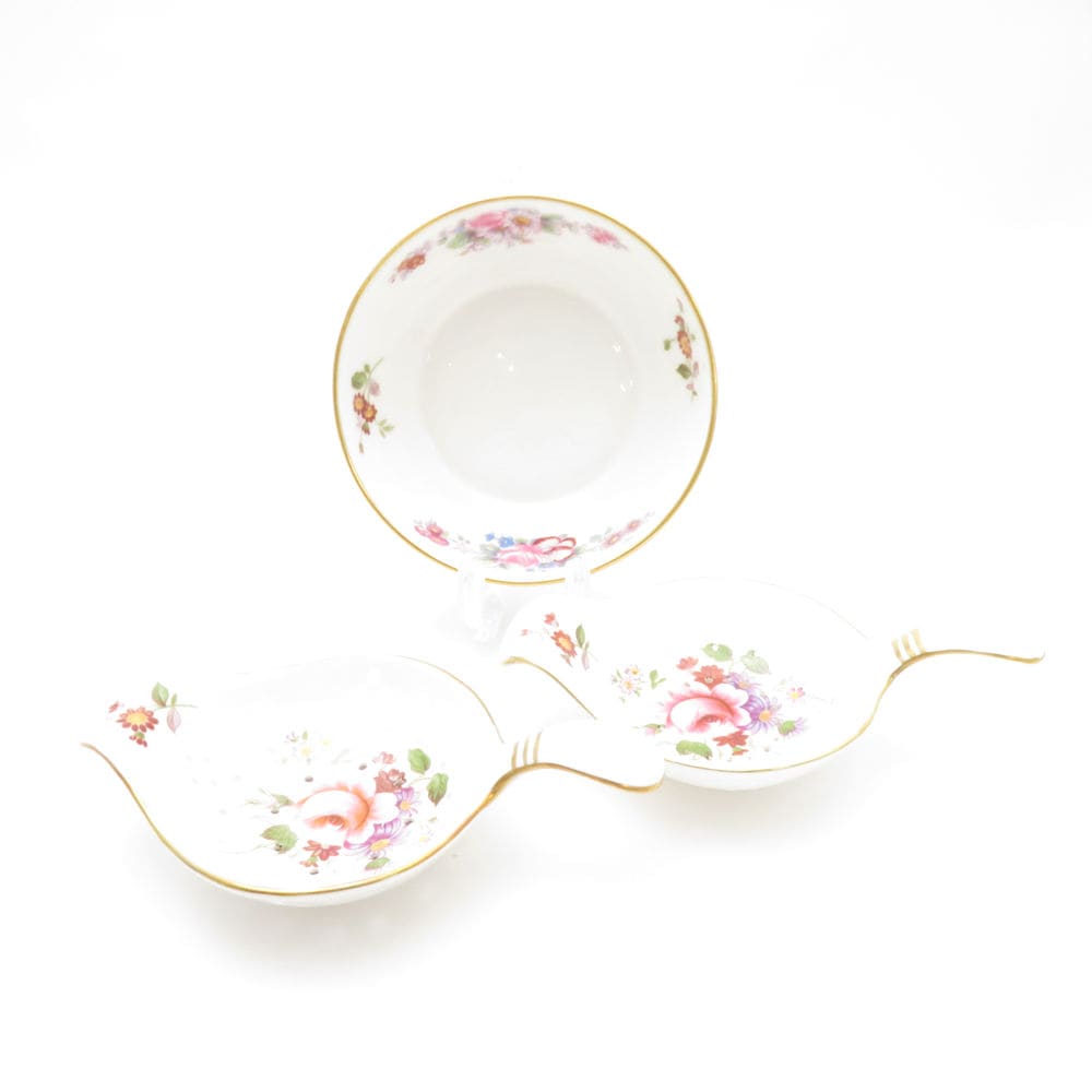 美品 Royal Crown Derby ロイヤルクラウンダービー ダービーポジー ティーストレーナー 3点 セット 茶こし 金彩 フラワー 花柄 英国 SU12522K1 【中古】