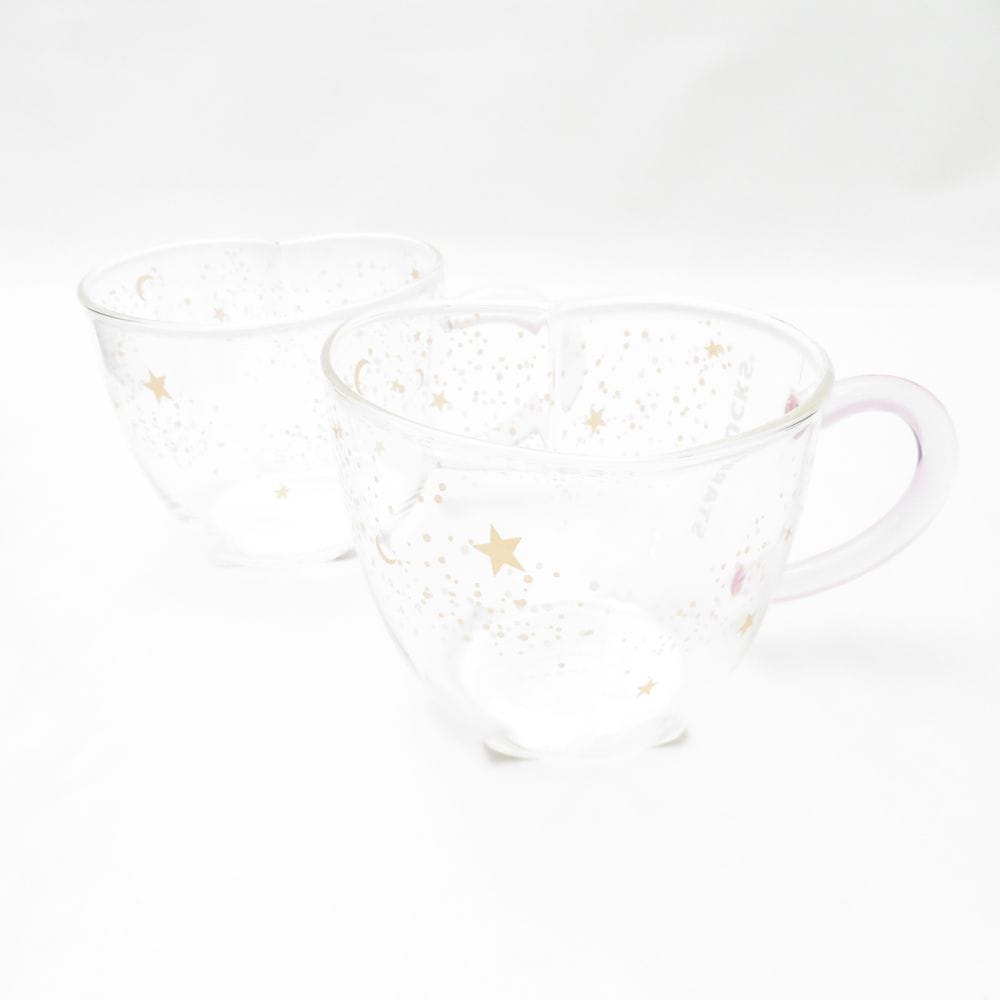 未使用 STARBUCKS スターバックス ホリデー2019 耐熱グラスマグハート 2点 ガラス ペア クリスマス 限定 スタバ ガラス SO3493D1 【中古】
