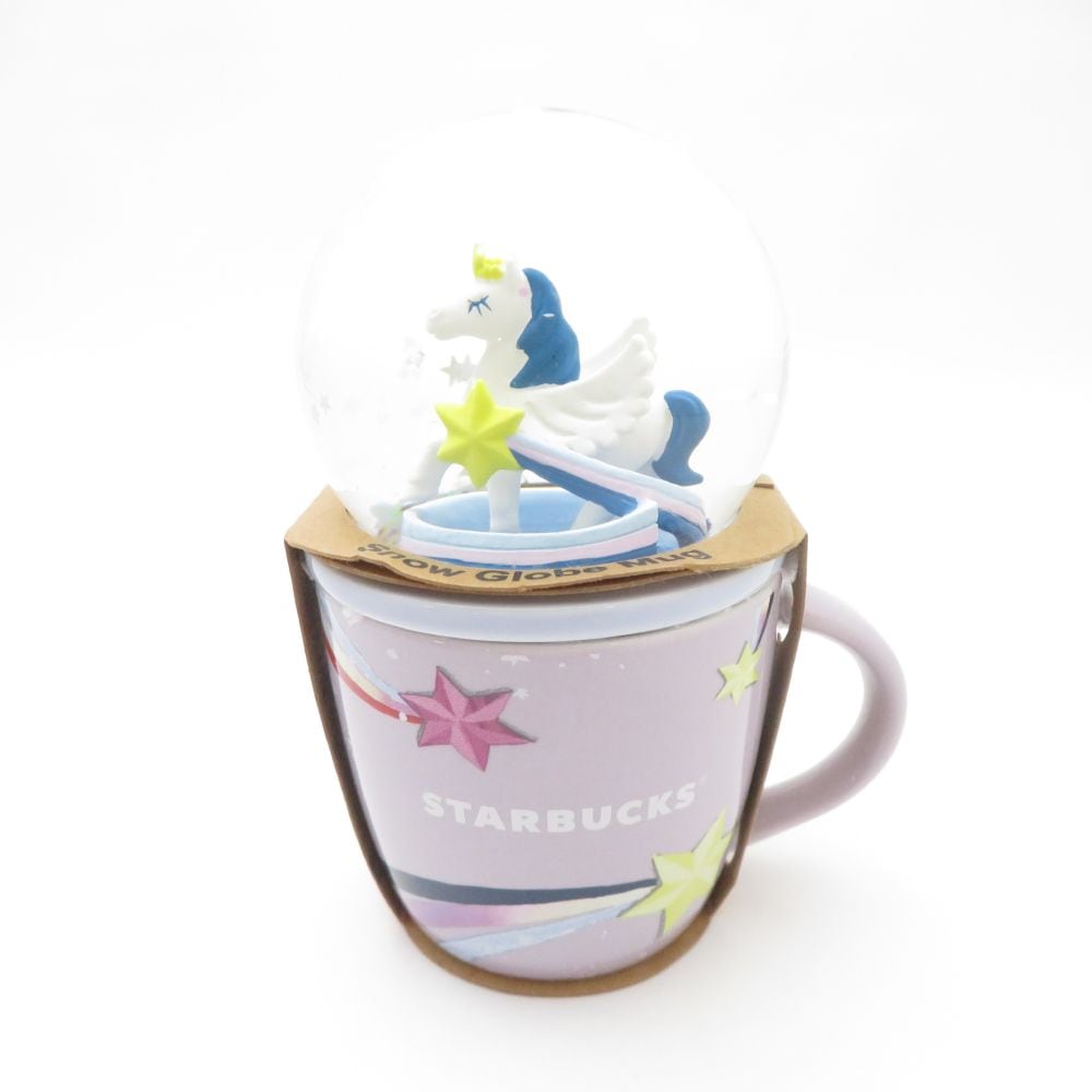 未使用 STARBUCKS スターバックス スノーグローブ＆マグ ペガサス マグカップ 1点 磁器 スノードーム パステル スタバ 星 SO3497D1 【中古】