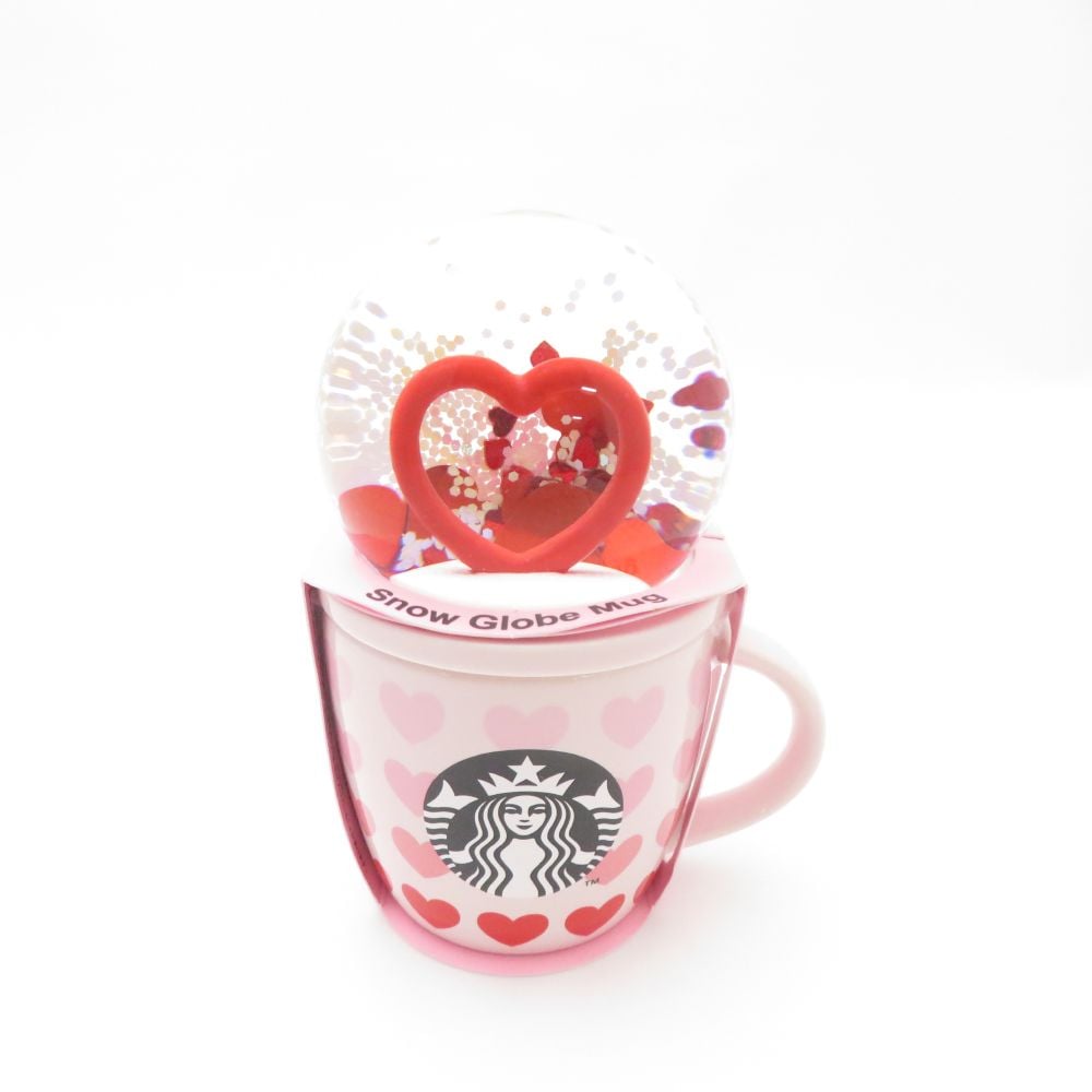 未使用 STARBUCKS スターバックス バレンタイン2021 スノーグローブ＆マグ 1点 スノードーム スタバ ハート カップ SO3498D1 【中古】