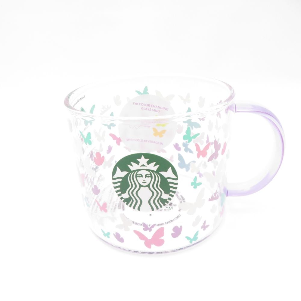 未使用 STARBUCKS スターバックス カラーチェンジング耐熱グラスマグ バタフライ マグカップ 1点 2022年春限定 スタバ ガラス SO3506D1 【中古】