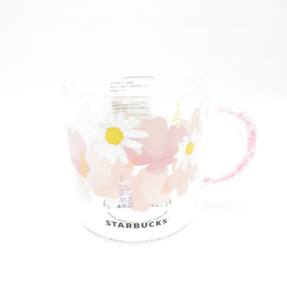 未使用 STARBUCKS スターバックス SAKURA2021 耐熱グラスマグ 1点 355ml カップ コップ 桜 さくら スタバ SC8073A1 【中古】