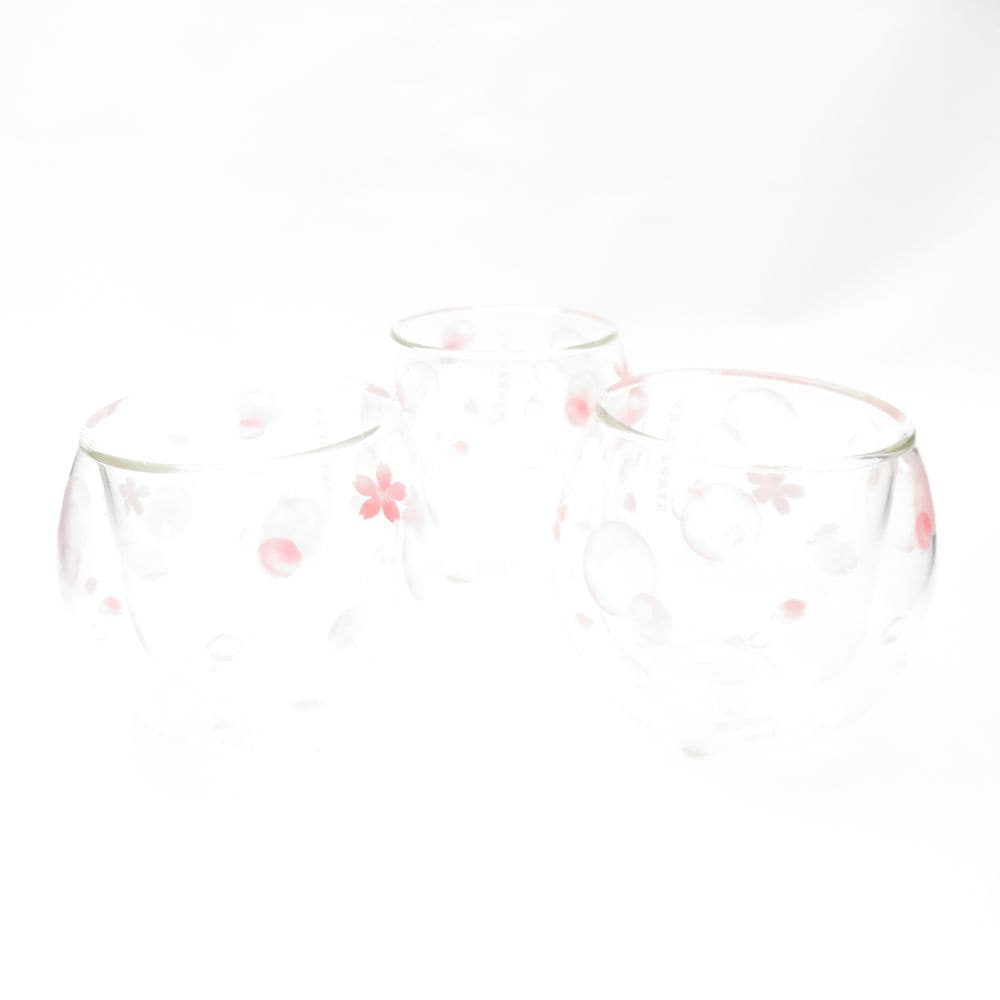 未使用 STARBUCKS スターバックス SAKURA2018 バブル ダブルウォールグラス 3点 セット 237ml カップ コップ 桜 スタバ SC8075A1 【中古】