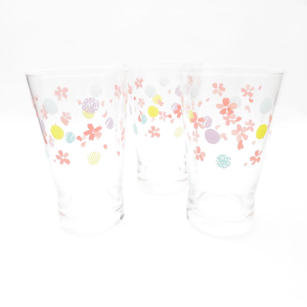 未使用 STARBUCKS スターバックス SAKURA2018 グラスドット グラス 3点 セット 355ml カップ コップ 桜 スタバ SC8077A1 【中古】
