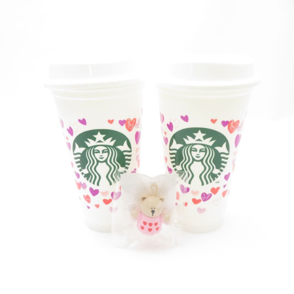 美品 STARBUCKS スターバックス バレンタイン 2022 カラーチェンジング リユーザブルカップ 2点 ペア 473ml スタバ SC8081A1 【中古】