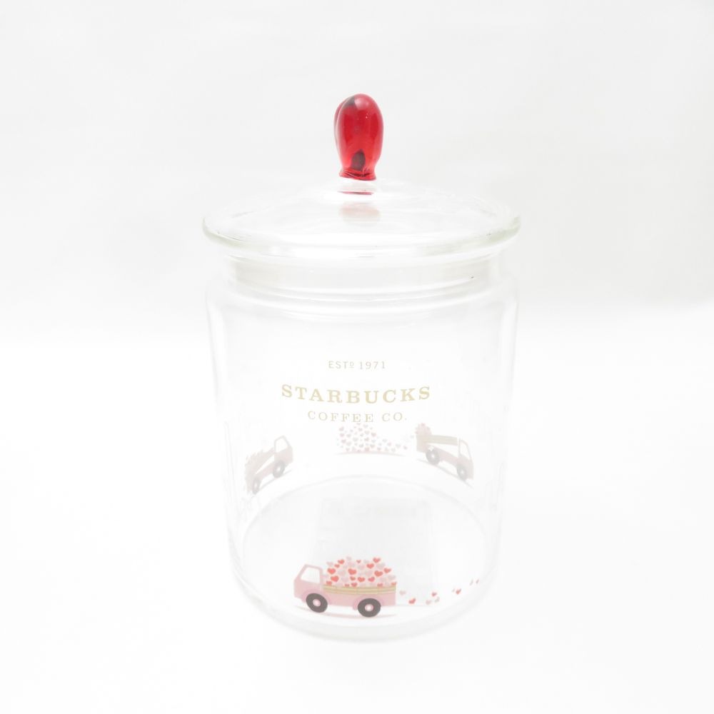 美品 STARBUCKS スターバックス ラブデリバリー ガラスキャニスター 1点 スタバ ジャー 海外 限定 SC8084A1 【中古】
