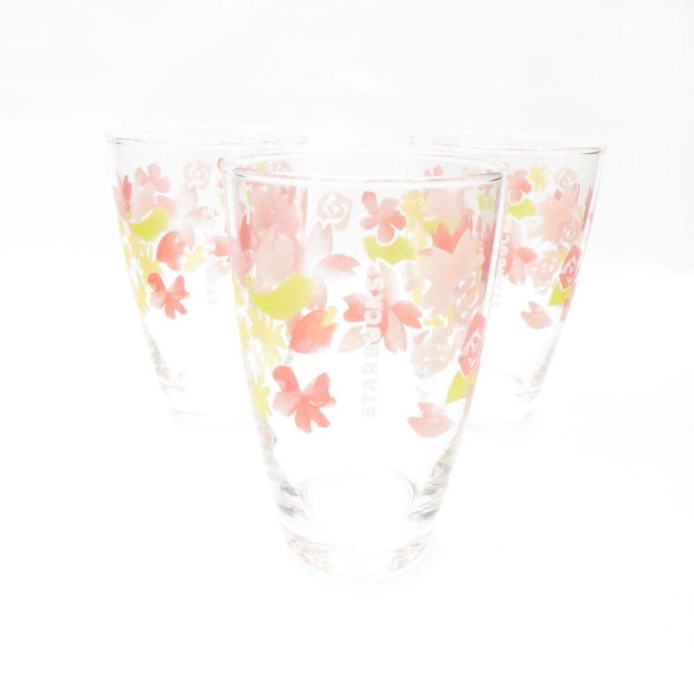 未使用 STARBUCKS スターバックス SAKURA2017 フルブルーム グラス 3点 セット 桜 さくら 限定 スタバ SO3511E2 【中古】