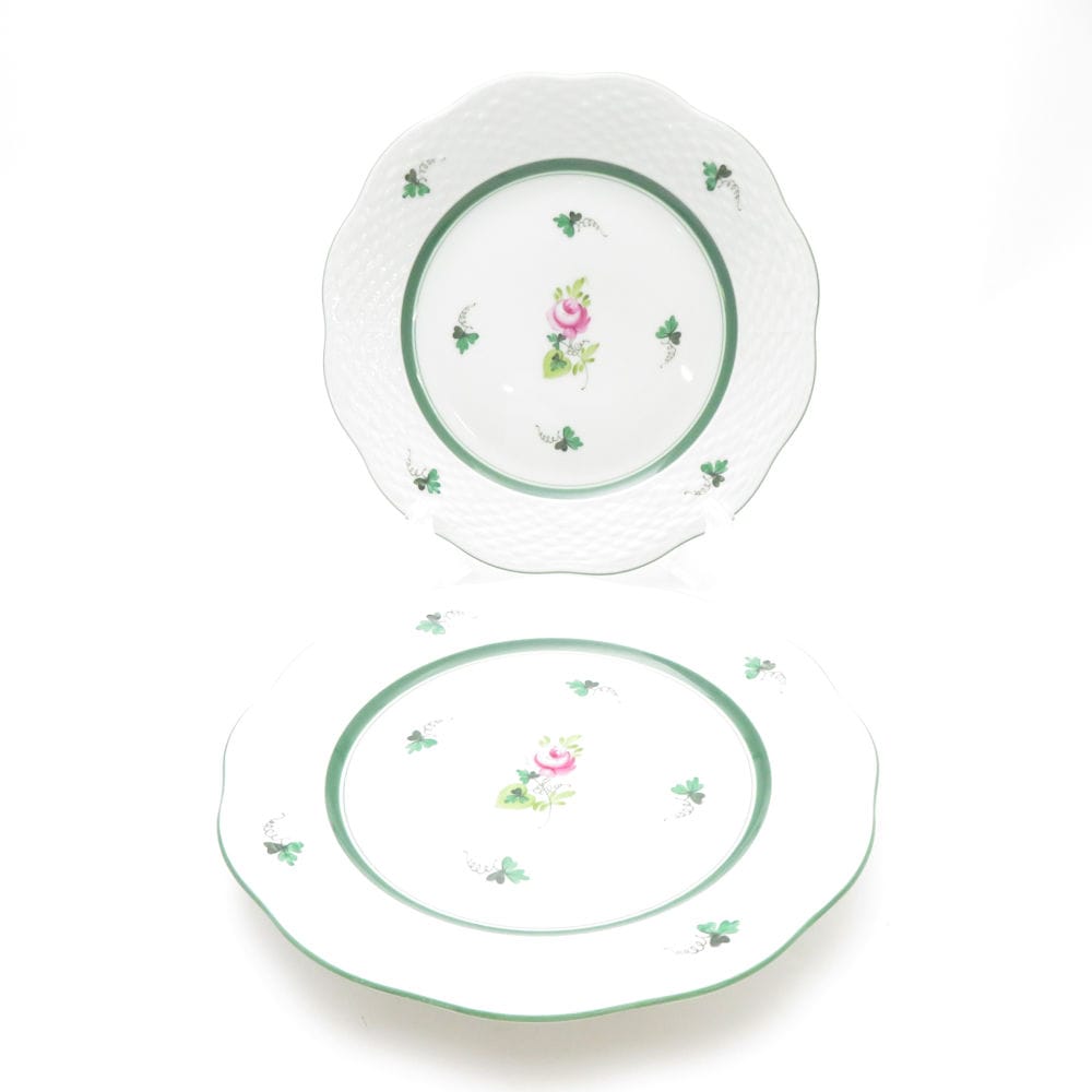 美品 Herend ヘレンド ウィーンの薔薇 VRH 517 中皿 2枚 ペア 19cmデザートプレート バラ SU12695R1 【中古】