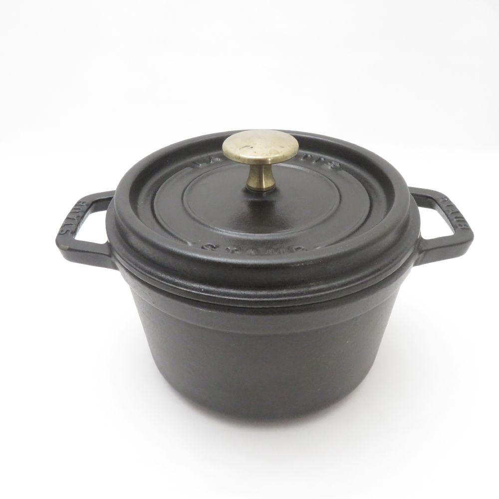 STAUB ストウブ ココットラウンド 両手鍋 16cm 旧型 料理 SO3533Z 【中古】