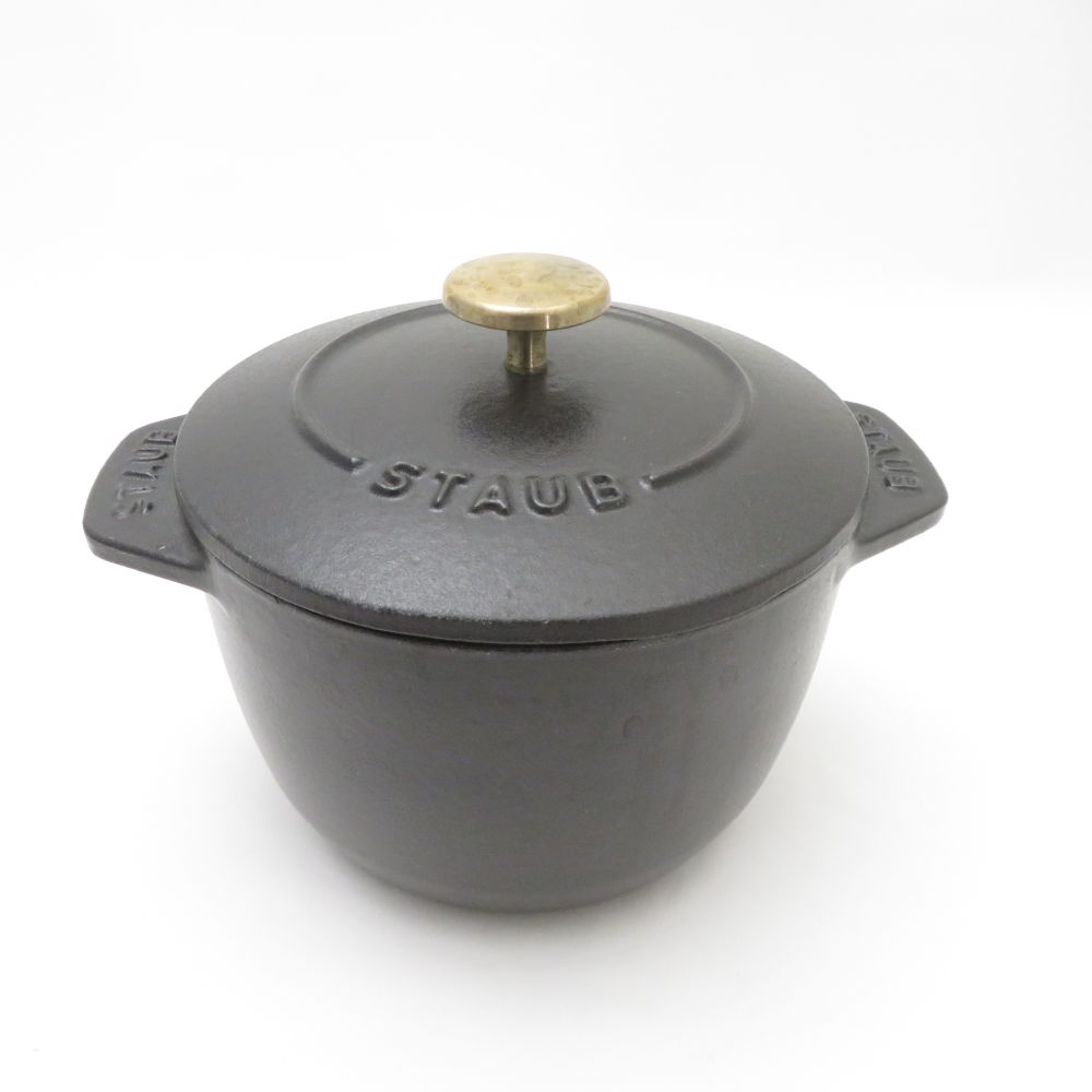 美品 STAUB ストウブ ラ・ココット de GOHAN 両手鍋 Sサイズ 12cm 炊飯 ご飯 SO3534Z 【中古】