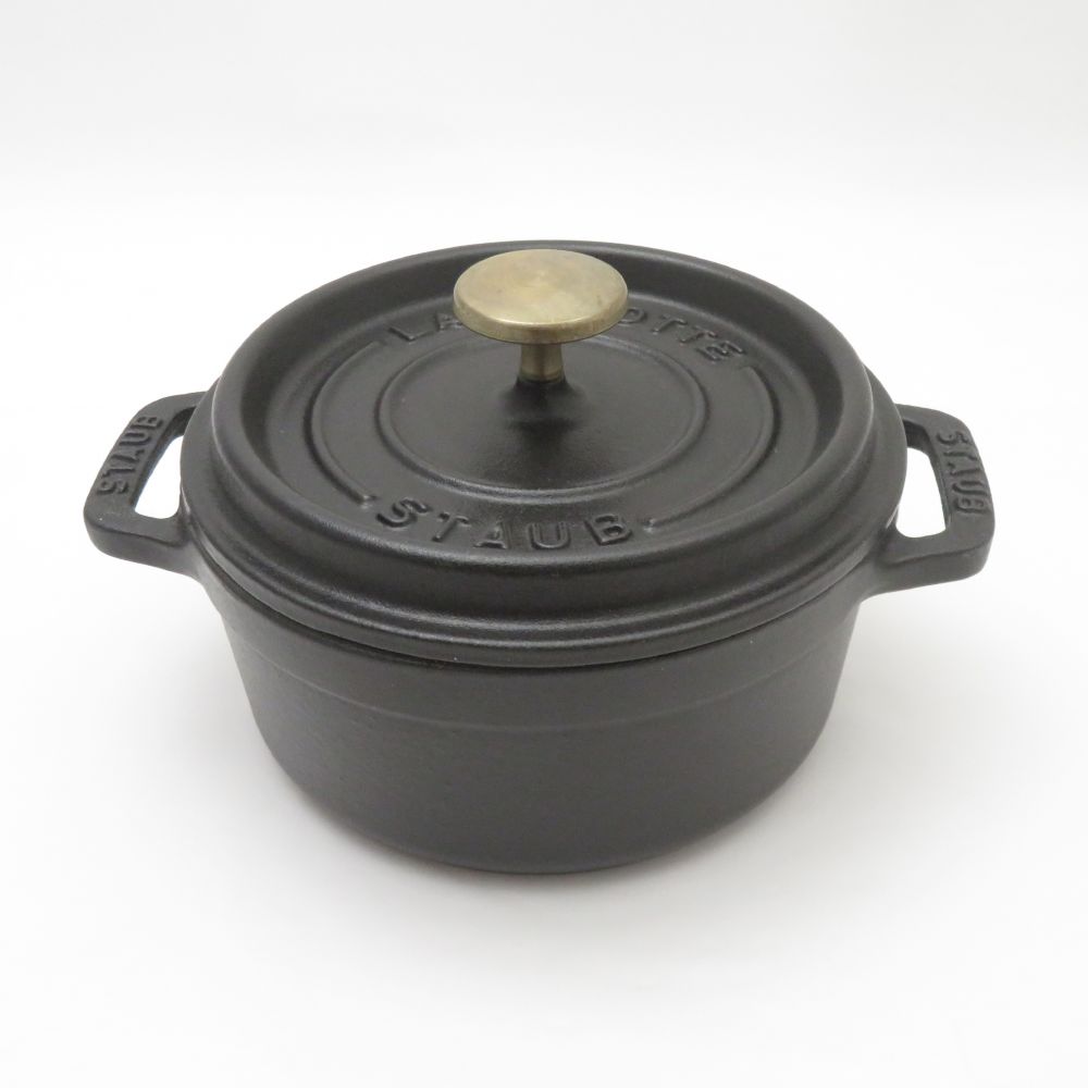 美品 STAUB ストウブ ココットラウンド 両手鍋 12cm 料理 SO3535Z 【中古】