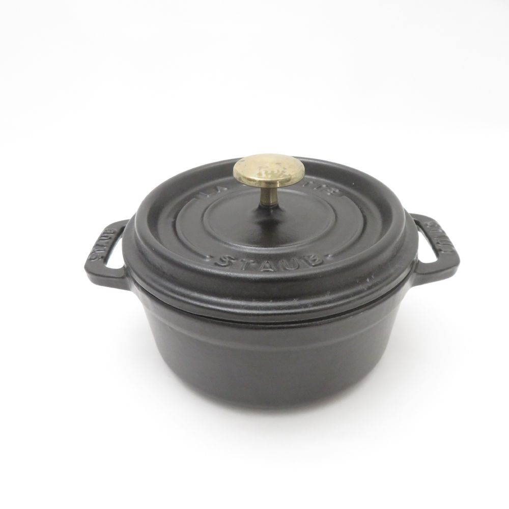 美品 STAUB ストウブ ココットラウンド 両手鍋 12cm 料理 SO3536Z 【中古】
