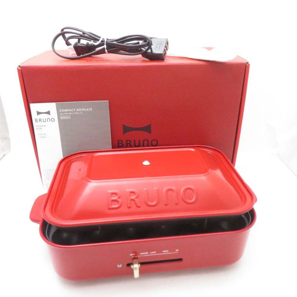 美品 BRUNO ブルーノ BOE021-RD コンパクトホットプレート SY12798Z 【中古】