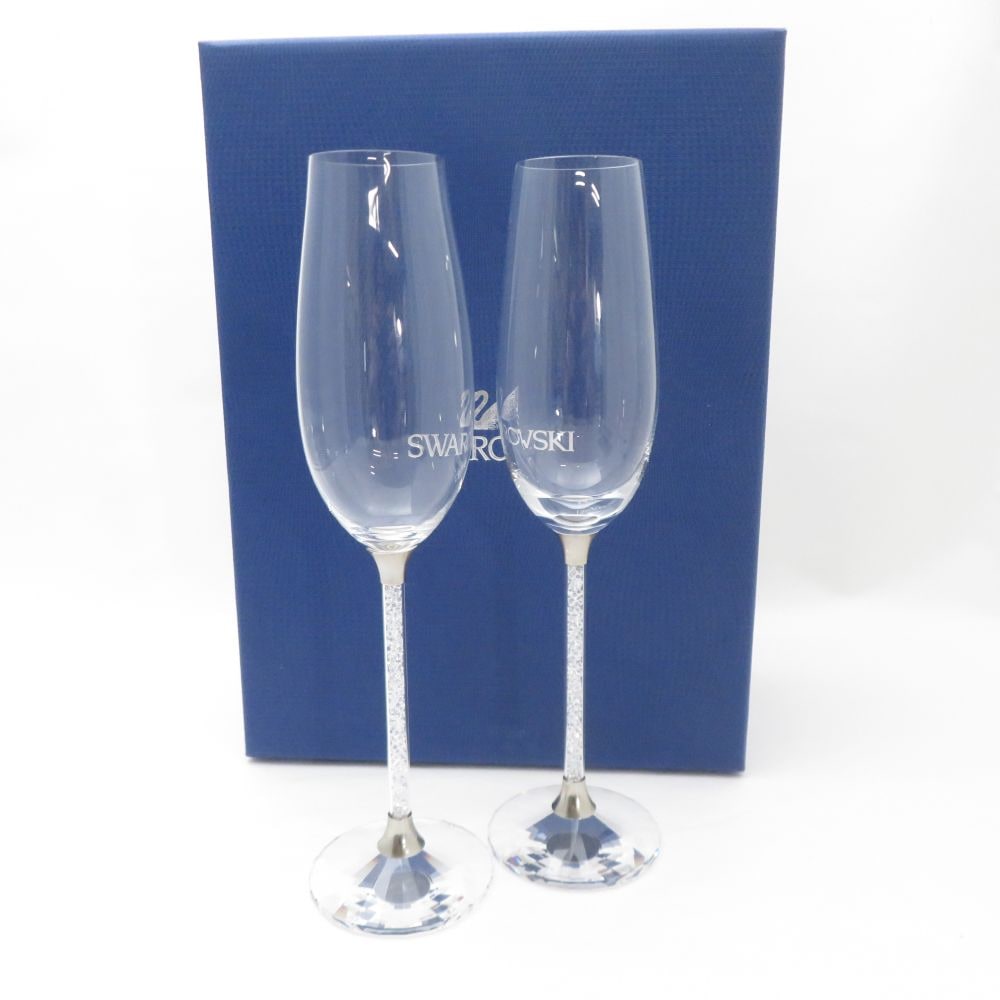 美品 SWAROVSKI スワロフスキー 255678 シャンパングラス 2客 ペア SC8352Z 【中古】