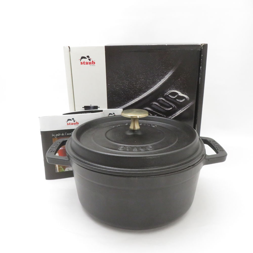未使用 STAUB ストウブ ピコ・ココット ラウンド 両手鍋 ホーロー 18cm SC8228E2 【中古】