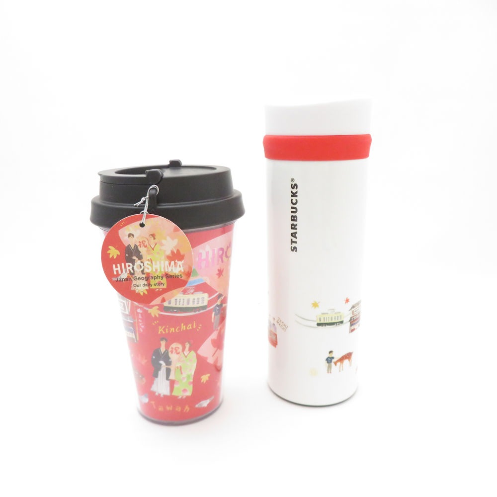 未使用 STARBUCKS スターバックス 広島限定 ステンレスボトル タンブラー 2点 セット 355ml スタバ SC8410F1 【中古】