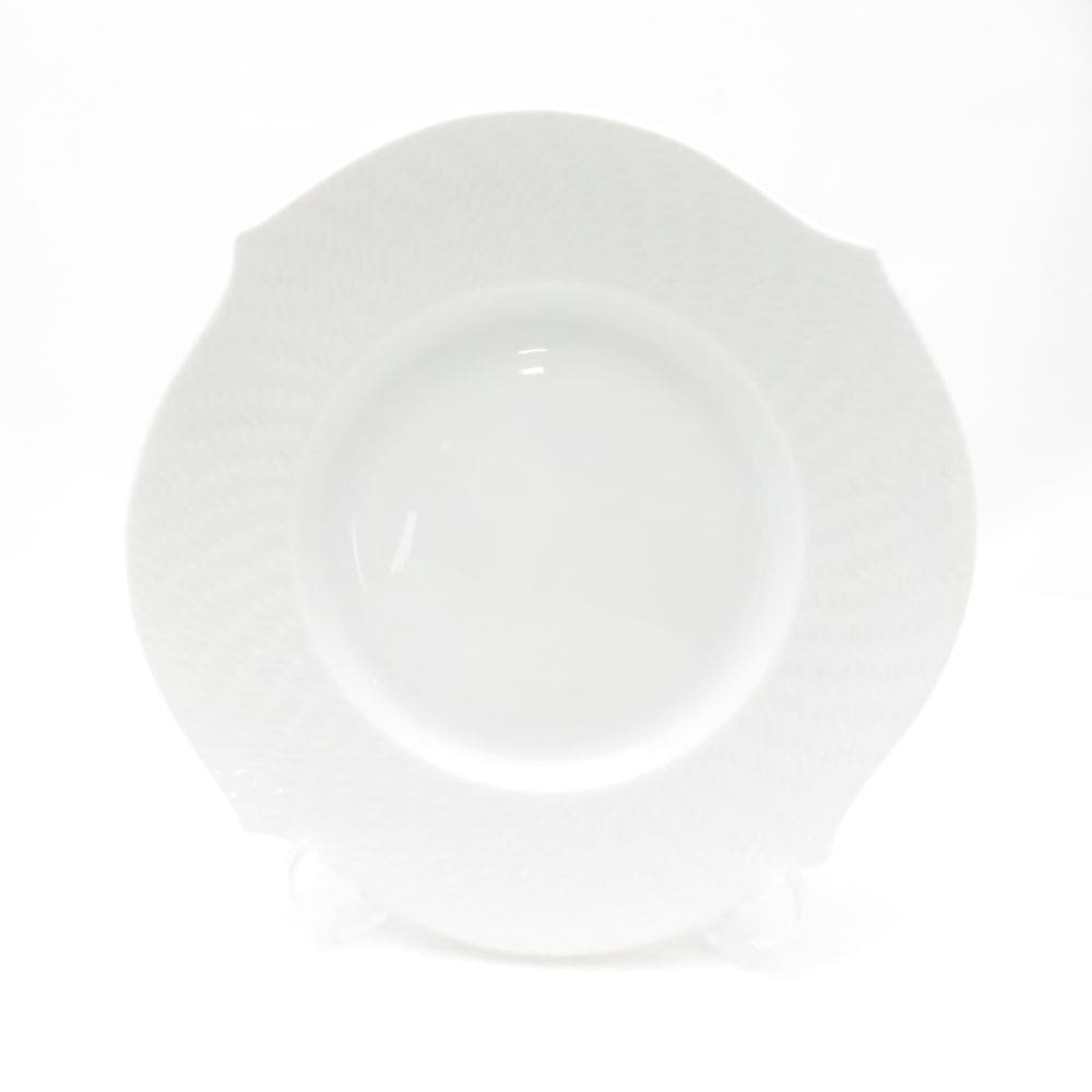 美品 MEISSEN マイセン 波の戯れ ホワイト 中皿 19cmデザートプレート 白磁 テーブルウェア SU12763F1 【中古】