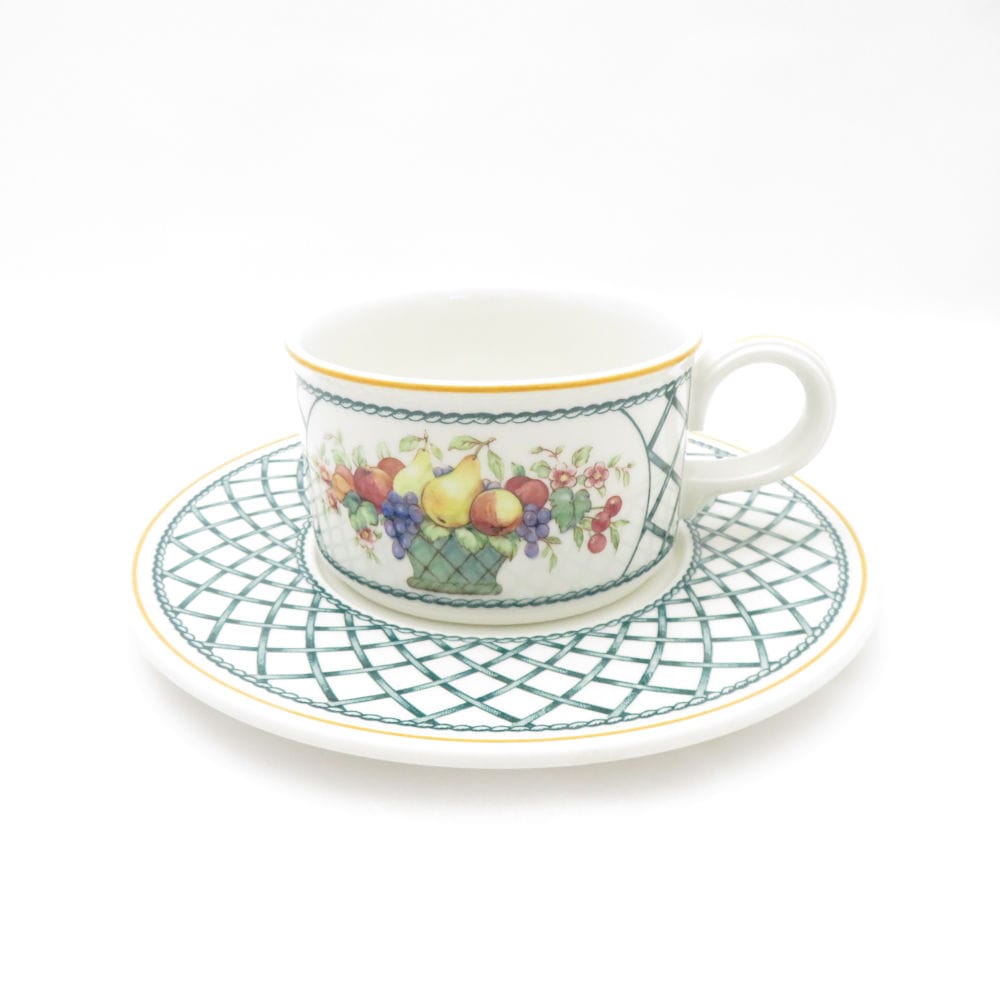 未使用 Villeroy&Boch ビレロイ＆ボッホ バスケット カップ＆ソーサー コーヒー ティー SN349B2 【中古】