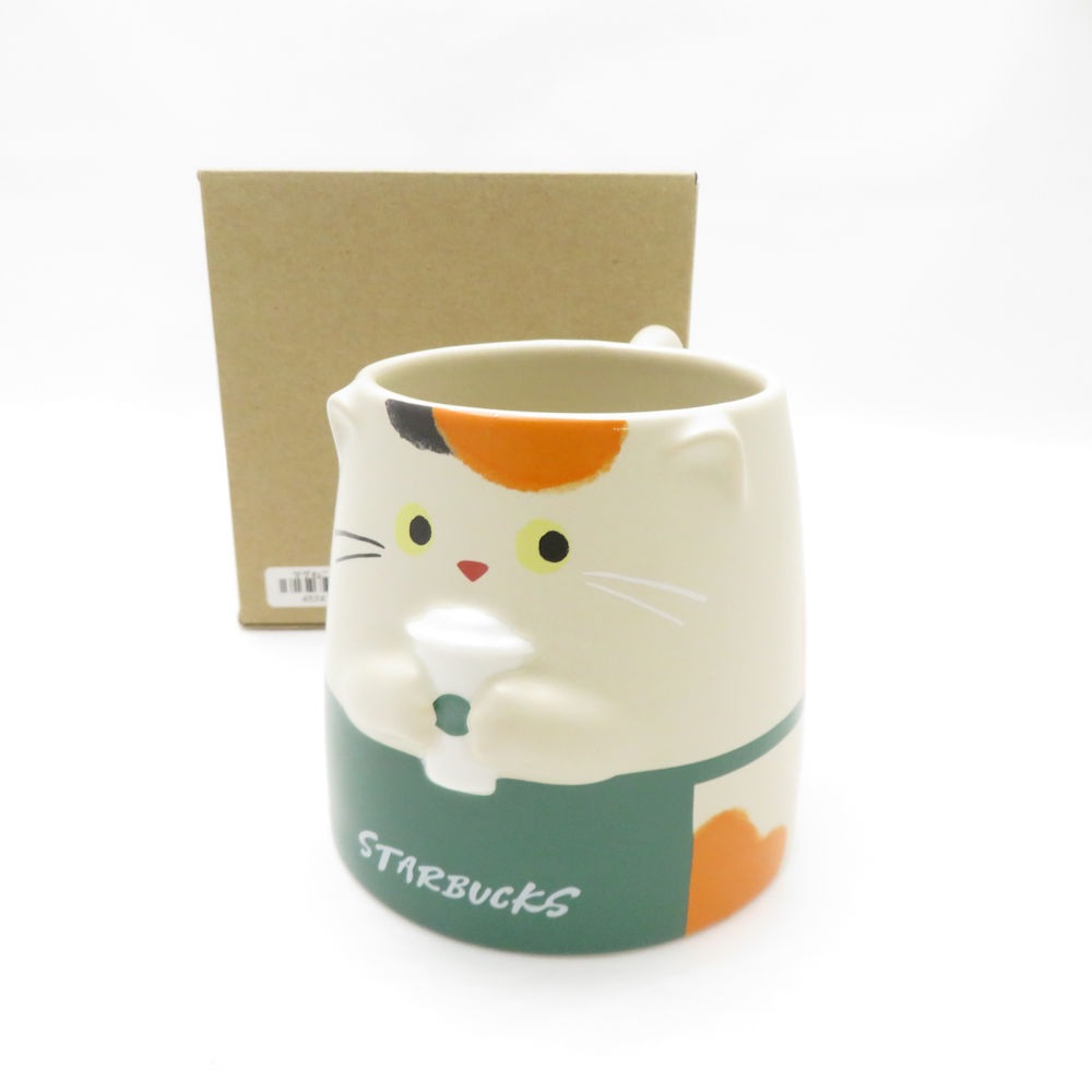 未使用 STARBUCKS スターバックス マグねこバリスタ マグカップ 355ml 猫 ネコ スタバ コーヒー SU12814G1 【中古】