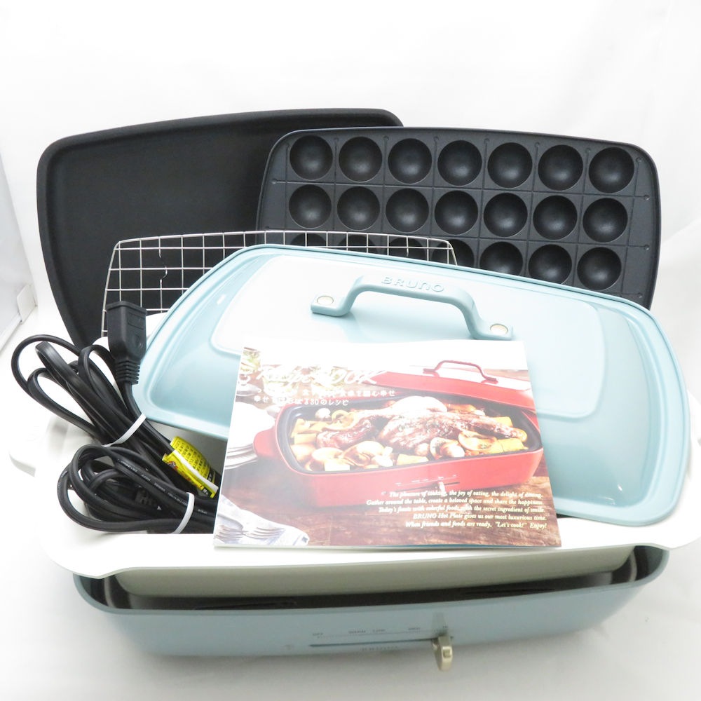 BRUNO ブルーノ BOE026 ホットプレート 2点 セット ブルーグレー グランデサイズ SD132Z 【中古】