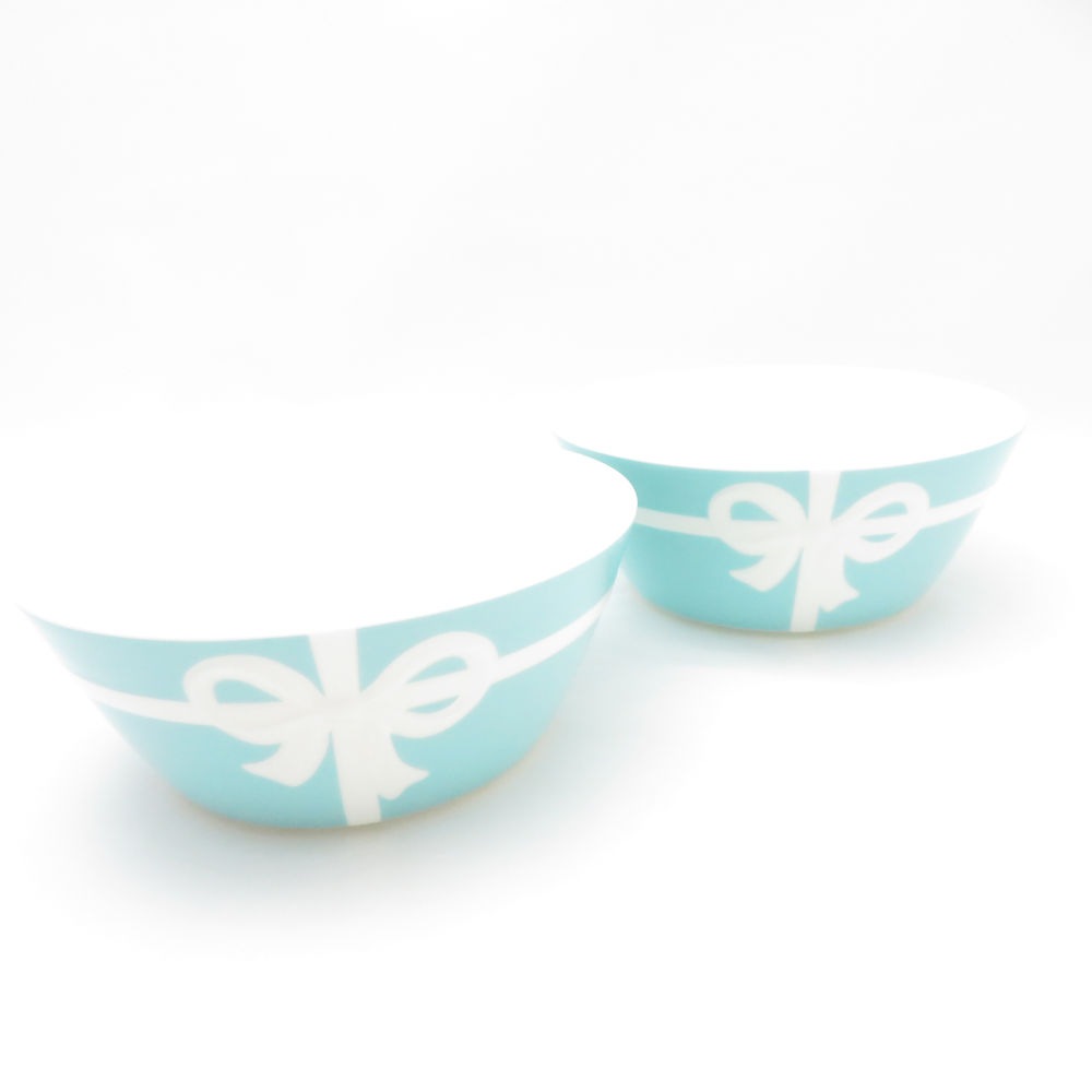 美品 TIFFANY＆Co. ティファニー ブルーボックス ボウル 2枚 ペア SY13007A3 【中古】