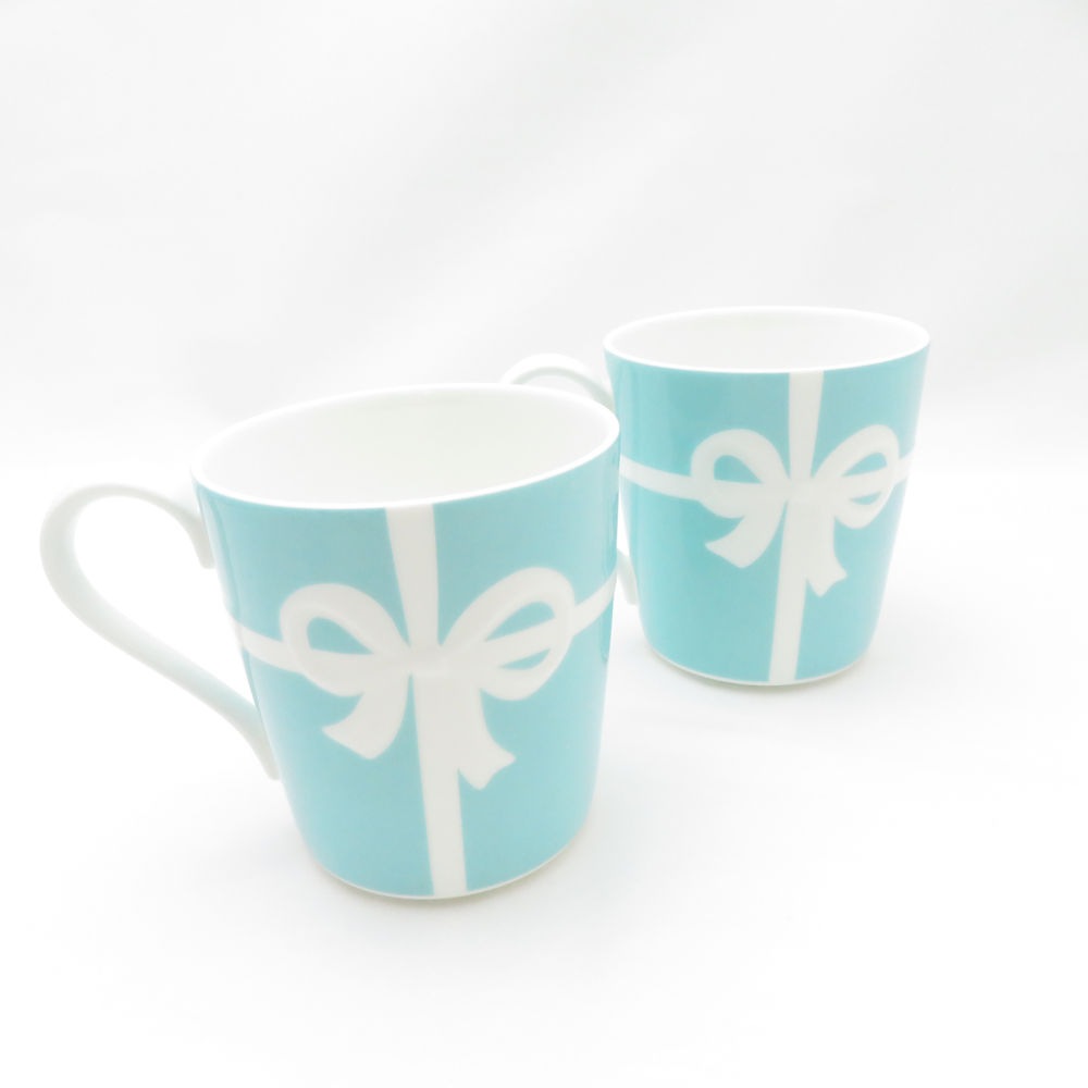 美品 TIFFANY＆Co. ティファニー ブルーボックス マグカップ 2点 ペア SY13008A3 【中古】